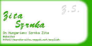zita szrnka business card